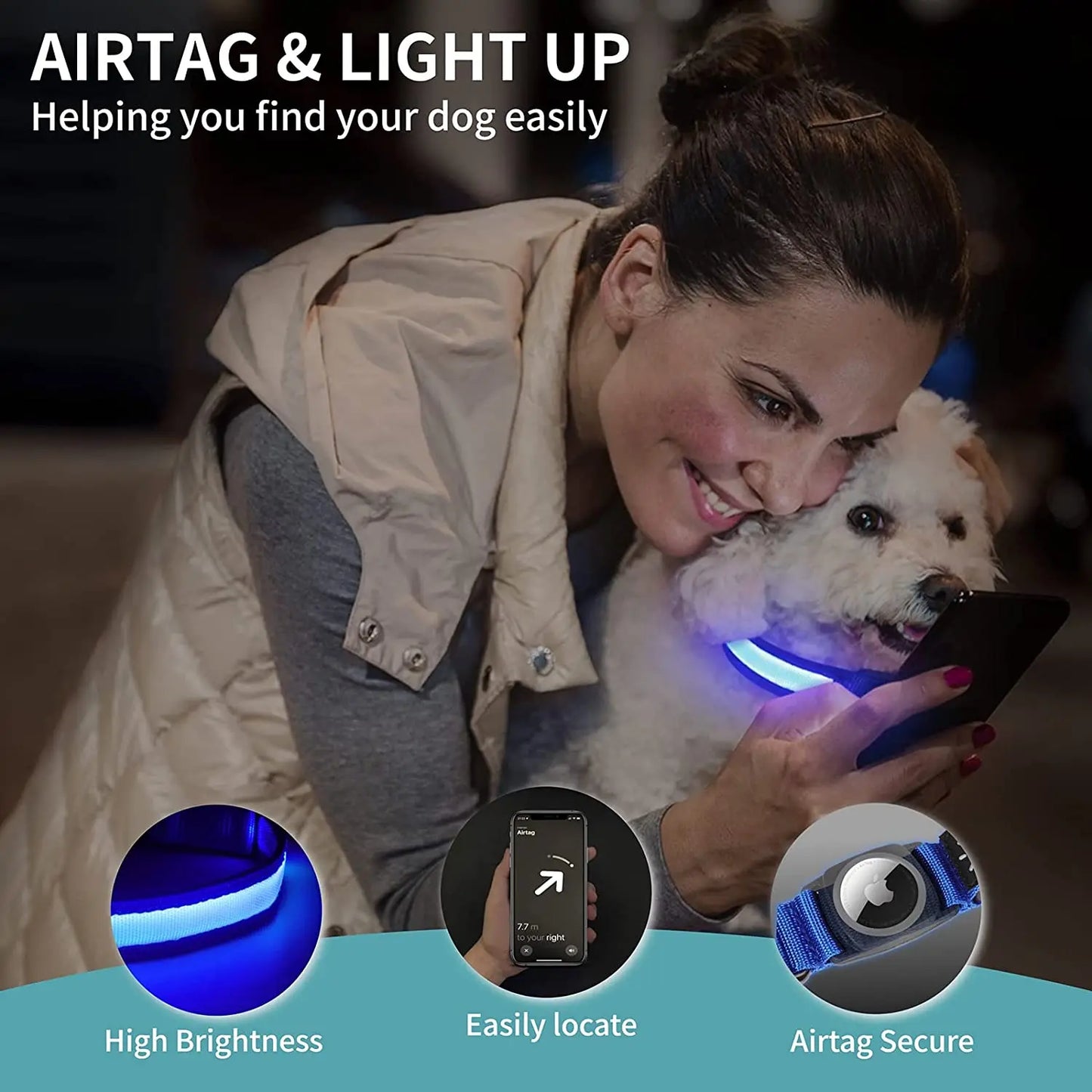 LED Dog Collar with GPS