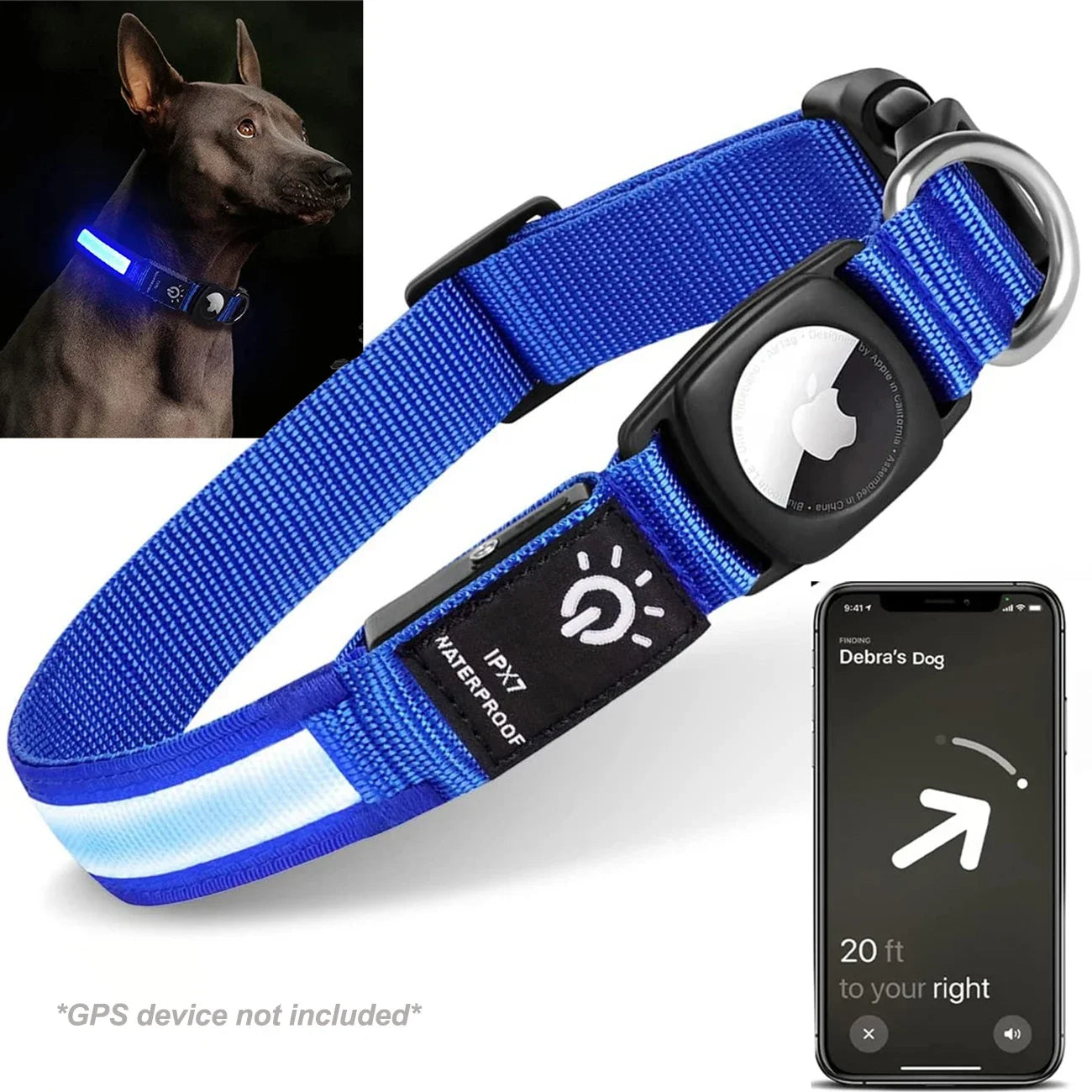 LED Dog Collar with GPS