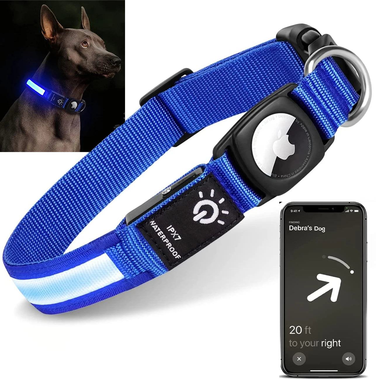 LED Dog Collar with GPS